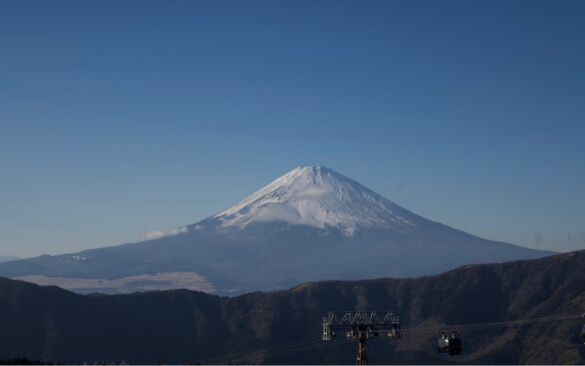 大涌谷から撮影した富士山