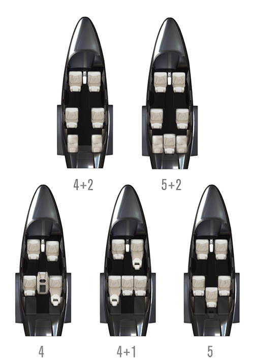 Vision SF50 (Vision Jet) 座席配置
